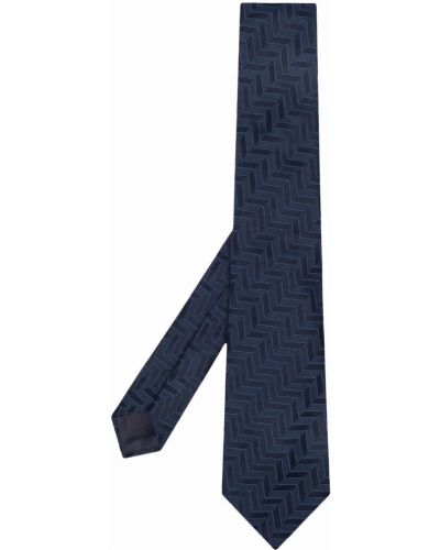 Corbata de seda con estampado geométrico Giorgio Armani azul