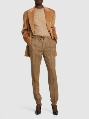 Pantalon en lin Ralph Lauren Collection marron