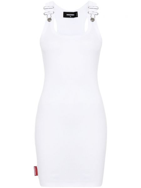 Μini φόρεμα από ζέρσεϋ Dsquared2 λευκό