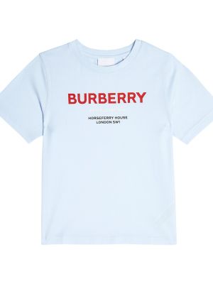 Bomull t-skjorte for gutter Burberry Kids blå