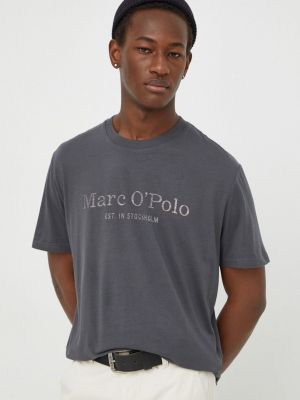 Поло тениска с принт Marc O'polo сиво