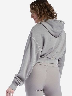 Pamučna hoodie s kapuljačom Reebok Classic siva
