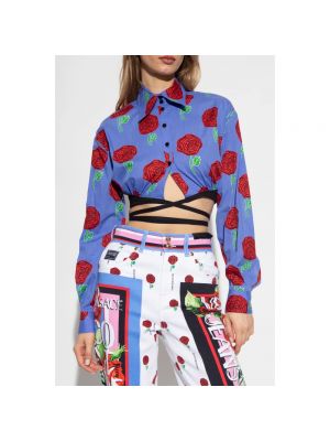 Camisa vaquera de flores Versace Jeans Couture