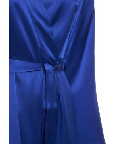 Копринен сатенен халат La Perla синьо