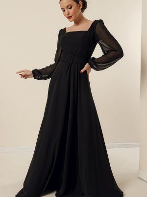Sukienka wieczorowa szyfonowa By Saygı czarna