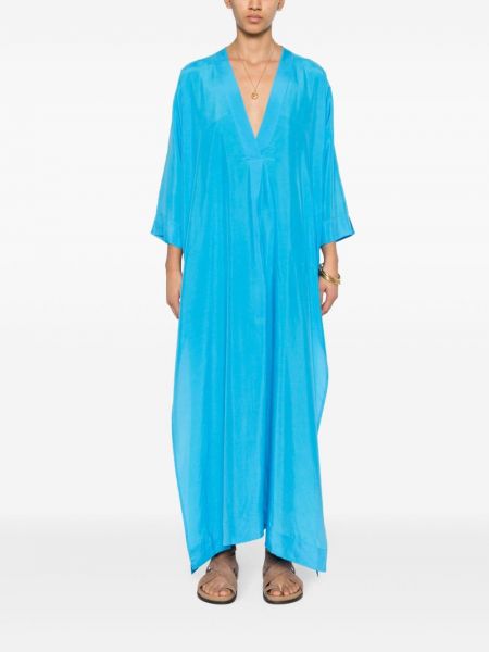 Robe longue en soie P.a.r.o.s.h. bleu