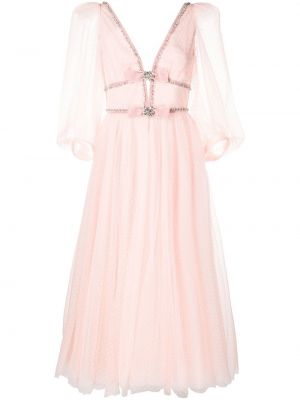 Lång klänning med rosetter Jenny Packham rosa