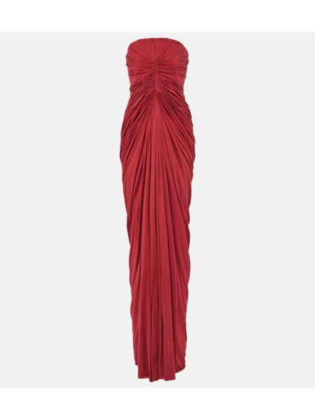 Памучна макси рокля от джърси Rick Owens червено