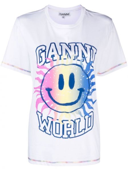 T-shirt Ganni vit