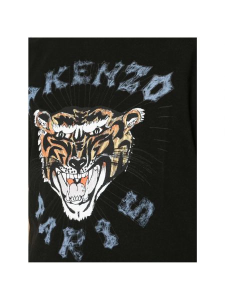 Camiseta de tela jersey con rayas de tigre Kenzo negro