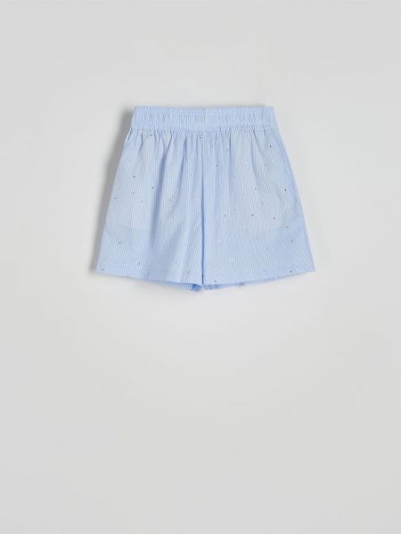 Хлопковые шорты с аппликацией Reserved голубые