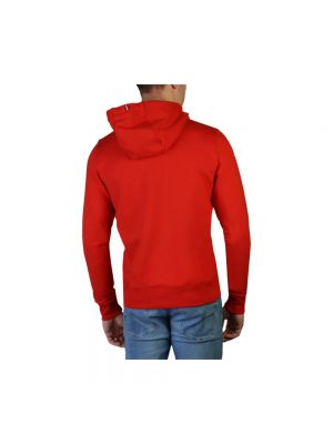 Bluza z kapturem bawełniana Tommy Hilfiger czerwona