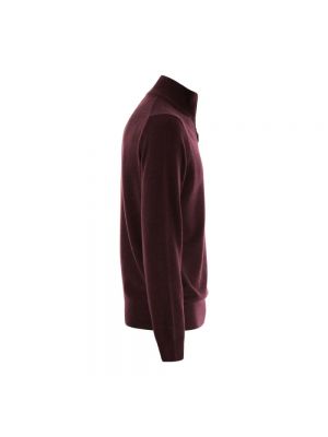 Jersey cuello alto de lana con cremallera de tela jersey Ralph Lauren rojo