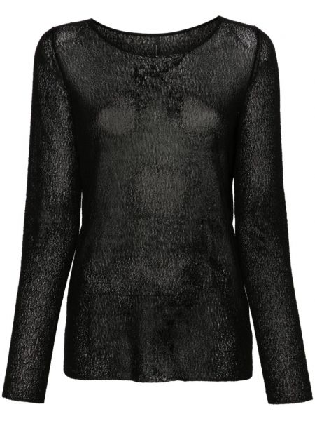 Dzianinowy długi sweter z krepy Pierantoniogaspari czarny