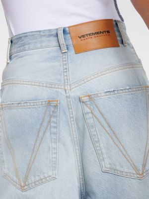 Voľné obnosené džínsy Vetements modrá