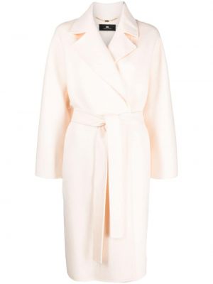 Palton de lână Elisabetta Franchi roz