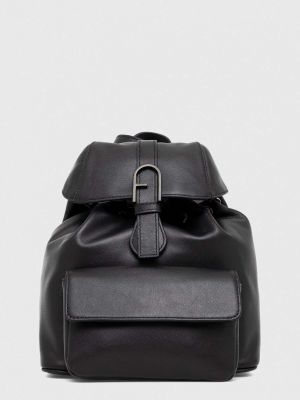 Однотонный кожаный рюкзак Furla черный
