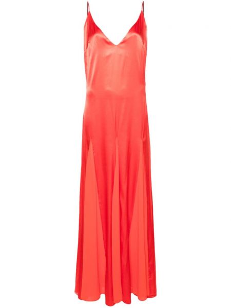 Сатенена вечерна рокля Elisabetta Franchi червено