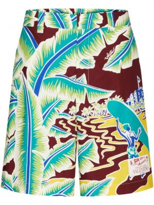 Bermuda kratke hlače s printom Valentino Garavani plava