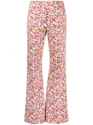 Pantaloni cu model floral cu imagine La Doublej roz