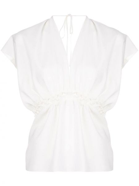 Блузка с вышивкой Maison Rabih Kayrouz, белая