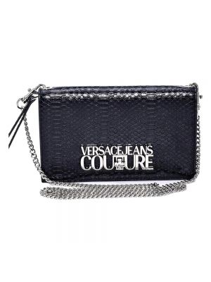 Kopertówka w wężowy wzór Versace Jeans Couture czarna