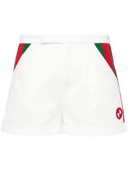 Raidalliset shortsit Gucci valkoinen