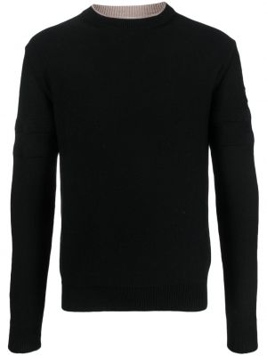 Vilnonis megztinis iš merino vilnos apvaliu kaklu Rossignol juoda
