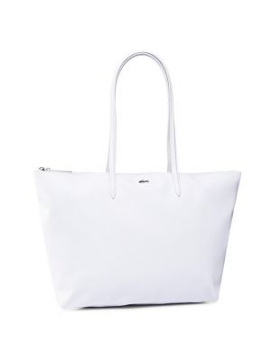 Τσάντα shopper Lacoste λευκό