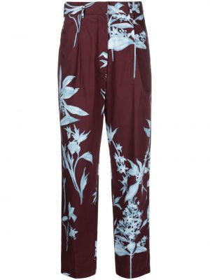 Květinové bavlněné rovné kalhoty Forte Forte