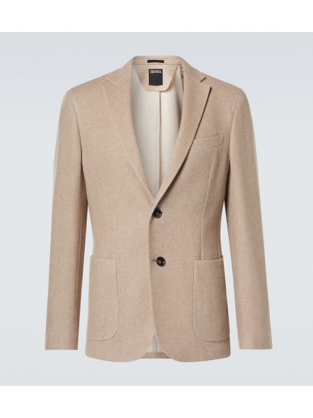 Bomull kaschmir ull blazer Zegna beige