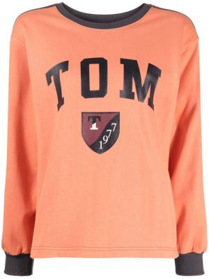 Raštuotas medvilninis džemperis Studio Tomboy oranžinė