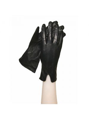 Перчатки Зимушка демисезонные, натуральная кожа, 6,5 черный