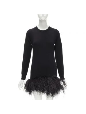 Sukienka z kaszmiru retro Saint Laurent Vintage czarna