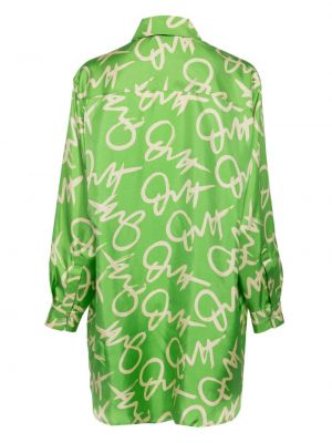 Seiden pyjama mit print Olivia Von Halle grün