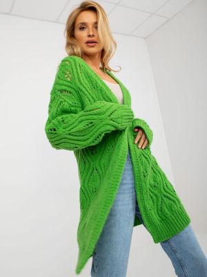 Prolamovaný kardigan Fashionhunters zelený