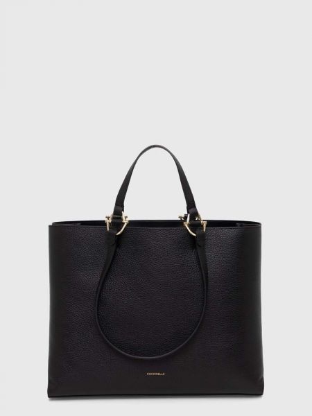 Шкіряна сумка шопер Coccinelle чорна
