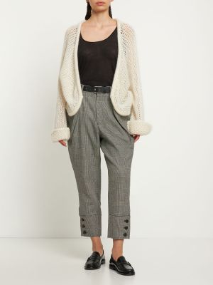 Pantaloni di lana a quadri in tweed Noir Kei Ninomiya