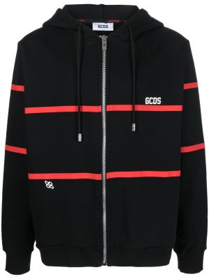 Gestreifter hoodie mit reißverschluss mit print Gcds