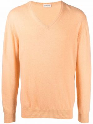 Pletený kašmírový sveter s výstrihom do v Pierre Cardin Pre-owned oranžová