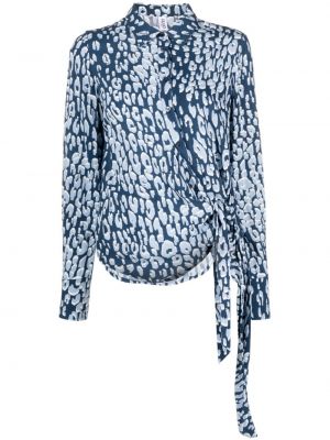 Bluză cu imagine cu model leopard Liu Jo albastru