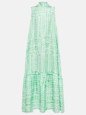 Μεταξωτή μάξι φόρεμα Asceno πράσινο