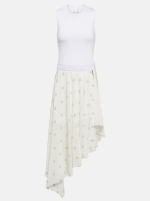 Asymetrické hedvábné midi šaty Givenchy bílé
