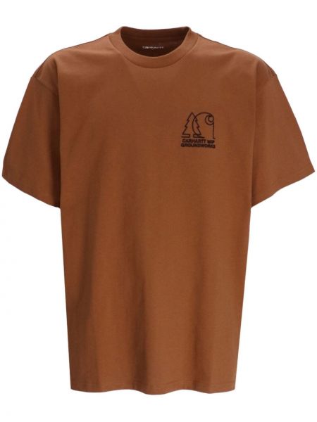 T-krekls ar apdruku Carhartt Wip brūns