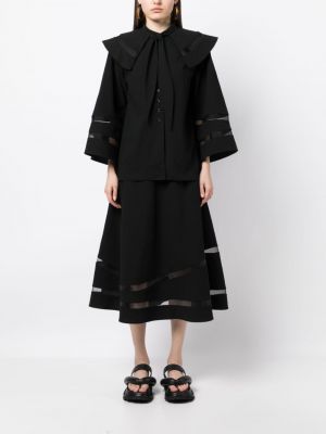 Průsvitné bavlněné sukně Muller Of Yoshiokubo černé