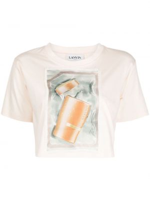 T-shirt à scratch en coton Lanvin rose