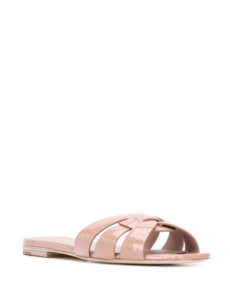 Sandales bez papēžiem Saint Laurent rozā