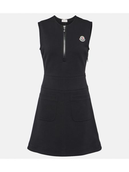 Bavlněné šaty na zip Moncler černé