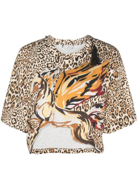 T-shirt mit print mit leopardenmuster Etro