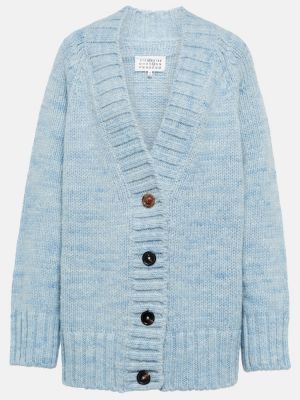 Cardigan di lana in lana d'alpaca Maison Margiela blu
